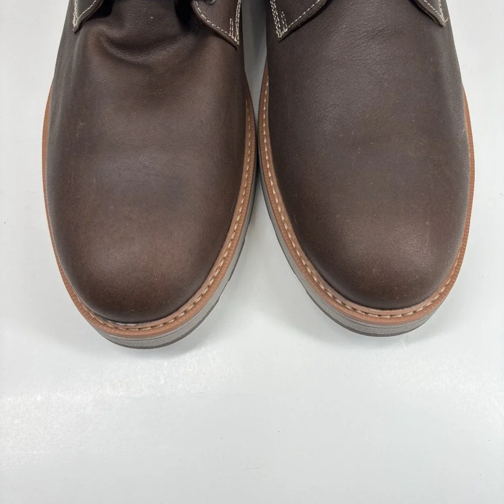 Johnston & Murphy Upton Lug Men's US‎ 13M Brown Oiled Leather Plain Toe Boots